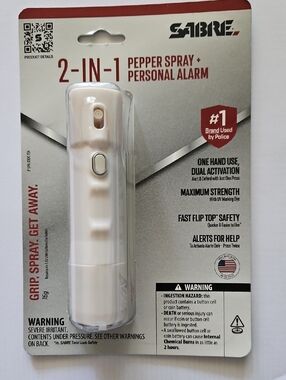 Sabre 2-in-1 Pepper Spray + Alarm Snow White